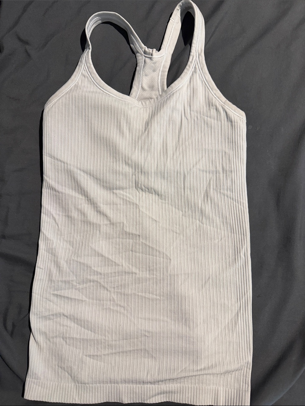 lululemon athletica Ebb White Ribbed Racerback Tank